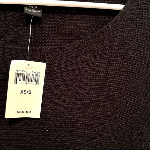 NWT LUCKY BRAND Knitted Black Fringe Poncho with Tassels women size S - Picture 5 of 10